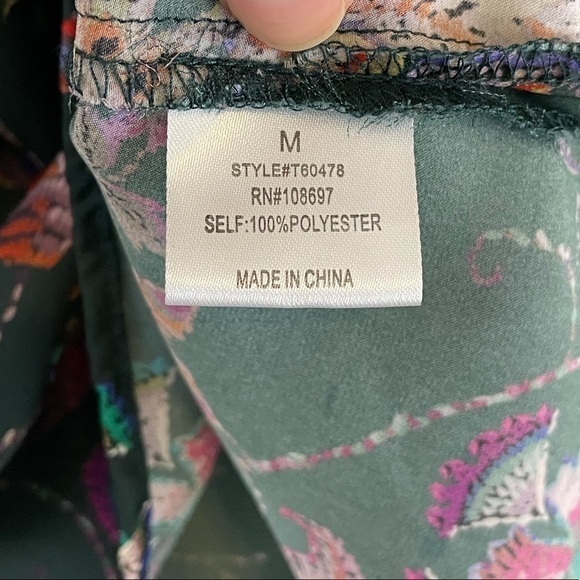 Alice Blue Floral Short-Sleeve Blouse- Sz‎ M - Picture 7 of 7